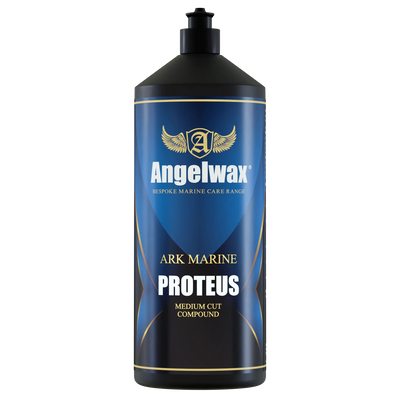 Ark Marine Proteus Medium Cut Compound to cut and refine the gelcoat and other exterior marine surfaces on boats, yachts and a variety of watercraft.